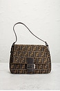 view 2 of 9 Fendi Zucca Mama Baguette Shoulder Bag in Brown