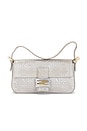 view 1 of 9 Fendi Logo Embossed Baguette Shoulder Bag in Silver