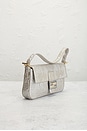 view 4 of 9 Fendi Logo Embossed Baguette Shoulder Bag in Silver