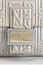 view 6 of 9 Fendi Logo Embossed Baguette Shoulder Bag in Silver