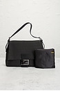view 9 of 9 Fendi Zucchino Mama Baguette Shoulder Bag in Black