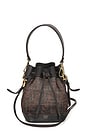 view 1 of 8 Fendi Mesh F Is Fendi Ff 1964 Mini Mon Tresor Bucket Bag in Marrone, Black, & Ebano