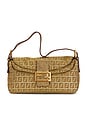 view 1 of 8 Fendi Zucchino Baguette Shoulder Bag in Gold