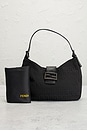 view 10 of 9 Fendi Zucchino Hobo Bag in Black