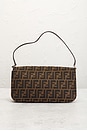 view 4 of 8 Fendi Zucca Baguette Shoulder Bag in Brown