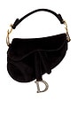 view 1 of 7 Dior Velvet Mini Saddle Bag in Black