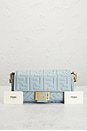 view 9 of 8 Fendi Zucca Embossed Baguette NM Shoulder Bag in Blue
