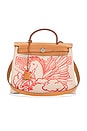 view 1 of 8 Hermes Toile & Leather Pegase Pop Herbag Zip 31 Handbag in Brown, Beige, & Red