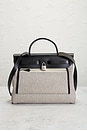 view 4 of 9 Hermes Toile & Leather Pegase Pop Herbag Zip  31 Handbag in Bleu Indigo & Ecru Black