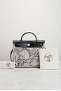 view 10 of 9 Hermes Toile & Leather Pegase Pop Herbag Zip  31 Handbag in Bleu Indigo & Ecru Black