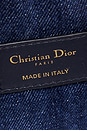 view 6 of 9 Dior Oblique Denim Nano Groove Convertible Bowling Bag in Blue