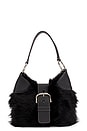 view 1 of 8 Prada Eco Lapin Faux Fur Buckle Hobo Bag in Black