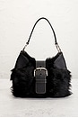 view 2 of 8 Prada Eco Lapin Faux Fur Buckle Hobo Bag in Black