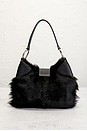 view 4 of 8 Prada Eco Lapin Faux Fur Buckle Hobo Bag in Black