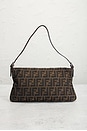 view 4 of 10 Fendi Zucca Baguette Shoulder Bag in Brown