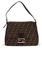 view 1 of 7 Fendi Zucca Mama Forever Baguette Shoulder Bag in Brown