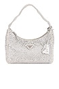 view 1 of 8 Prada Satin Crystal Embellished Mini Re-Edition 2000 Shoulder Bag in Grey