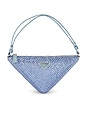 view 1 of 8 Prada Satin Crystal Triangle Pouch in Celeste