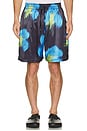 view 3 of 4 Blurred Flower Shorts in Black