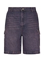 view 1 of 5 Denim Cargo Shorts in Violet Wash
