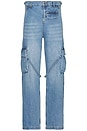 view 3 of 5 Phone Pocket Cargo Jeans in Light Blue