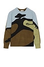 view 1 of 3 Knitted Swirl Sweater in Khaki
