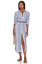 view 1 of 4 Rory Woven Long Dress in Mutli Blue Stripe