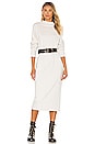 view 1 of 4 Funnel Neck Midi Dress in Heather White Melange