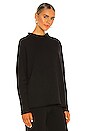 view 2 of 4 Long Sleeve Funnel Neck Capelet Sweatshirt in Black
