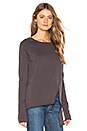 view 2 of 4 tee lab Asymmetric Sweatshirt in Carbon