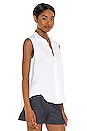 view 2 of 4 Fiona Woven Button Up Top in White Tattered Denim