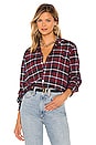 view 1 of 4 Eileen Button Up Top in Navy & Red Plaid
