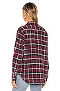 view 3 of 4 Eileen Button Up Top in Navy & Red Plaid