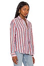 view 2 of 4 Eileen Woven Button Up in Red, Navy, White Stripe