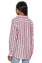 view 3 of 4 Eileen Woven Button Up in Red, Navy, White Stripe