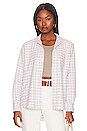 view 1 of 4 Eileen Woven Button Up in Grey, Tan & White Plaid