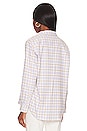 view 3 of 4 Eileen Woven Button Up in Grey, Tan & White Plaid