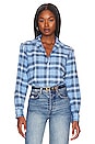 view 1 of 4 Eileen Woven Button Up in Light Blue Plaid