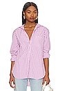view 1 of 5 Joedy Woven Button Up in Pink Stripe