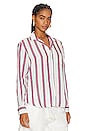 view 3 of 5 Eileen Woven Button Up in Red &Navy Stripe