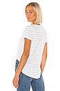 view 3 of 4 Tee Lab Vintage Tee in White & Black Super Fine Stripe