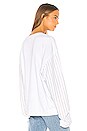 view 3 of 5 Sinead Pinstripe Crystals Boyfriend Crew Sweatshirt in White