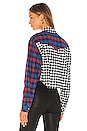 view 3 of 4 Chiara Cropped Flannel Shirt in Blue Checker
