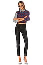 view 4 of 4 Chiara Cropped Flannel Shirt in Blue Checker