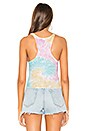 view 3 of 5 Sade Crystals Cropped Tank in Tie Dye