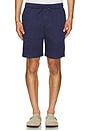 view 3 of 4 Felipe Linen Shorts in Navy Blue