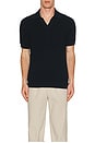 view 3 of 3 Rino Str Cotton Salt And Pepper Stitch Ss Knitted Polo in Navy