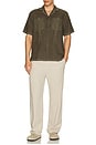 view 4 of 4 Flavio Palmeira Embroidered Linen Shirt in Dark Olive