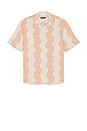 view 1 of 4 Castro Duo Cabana Stripe Short Sleeve Shirt in Ecru & Coral Rose