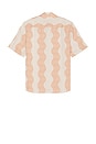 view 2 of 4 Castro Duo Cabana Stripe Short Sleeve Shirt in Ecru & Coral Rose